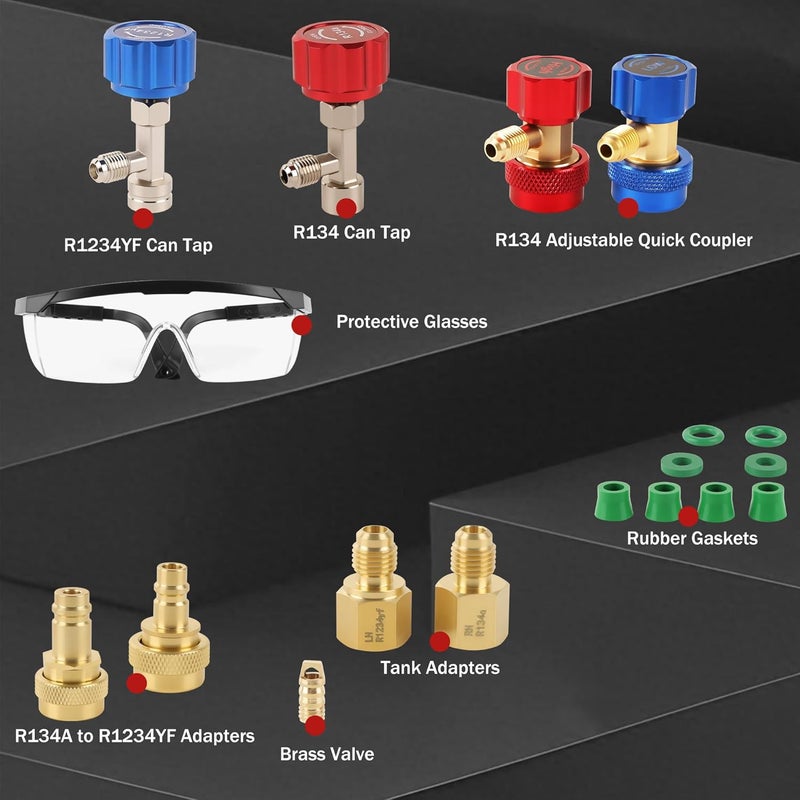 Lichamp AC R1234YF R134A Gauge Set, Automotive Manifold Gauge Compatible with R1234YF and R134A Refrigerants, Works on Car Freon Charging and Evacuation - Image 4